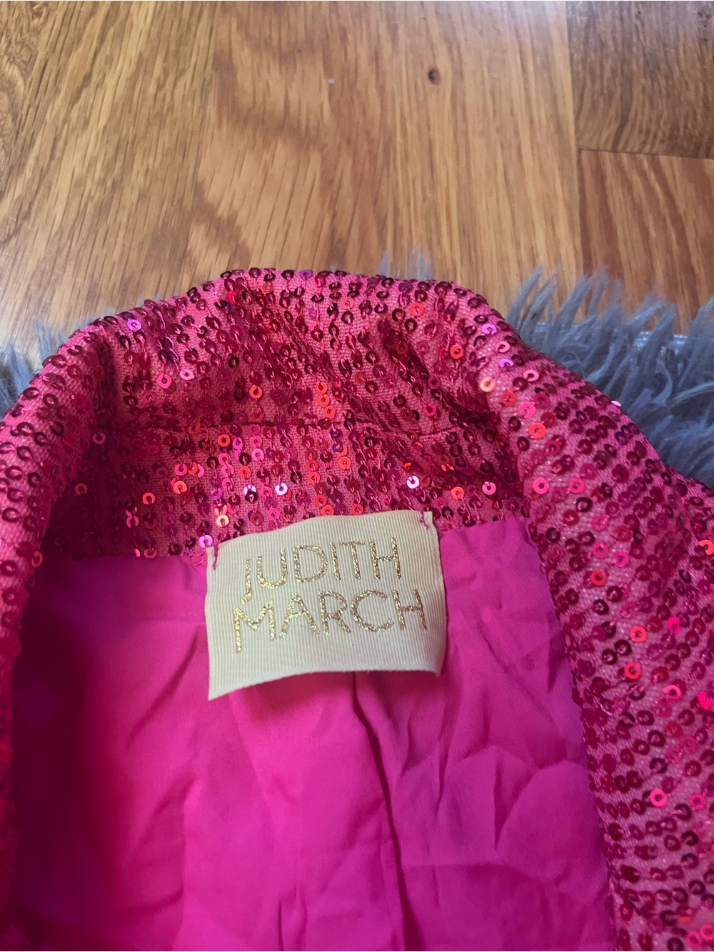Judith March Be Mine Women's Pink Sequin Blazer Jacket Size M - Picture 2 of 6